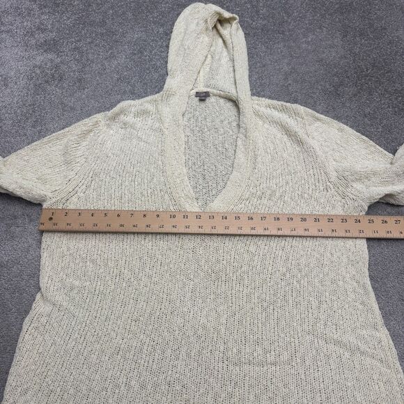 J.Jill Crochet Hoodie Pullover Sweater Womens 3X Plus Cream Cotton Nylon Knit - Picture 9 of 12